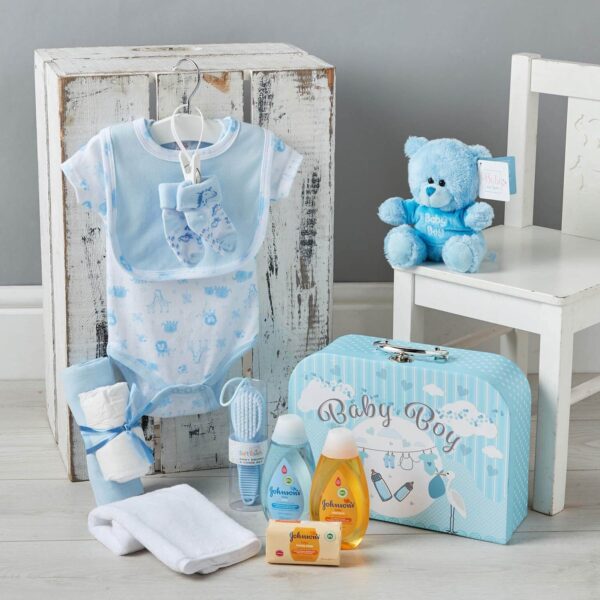 Baby Gift Set - Hamper Full of Baby Products in a Baby Boy Keepsake Box - Image 5